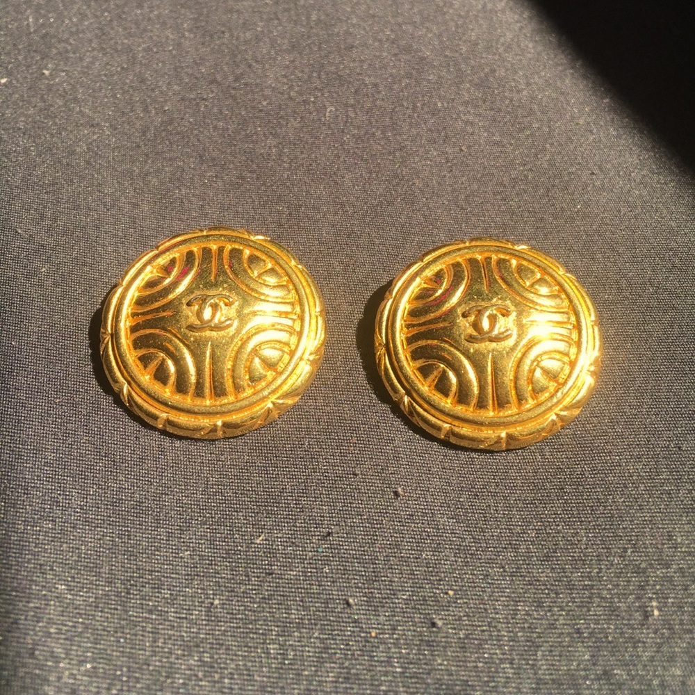 Chanel button earringss